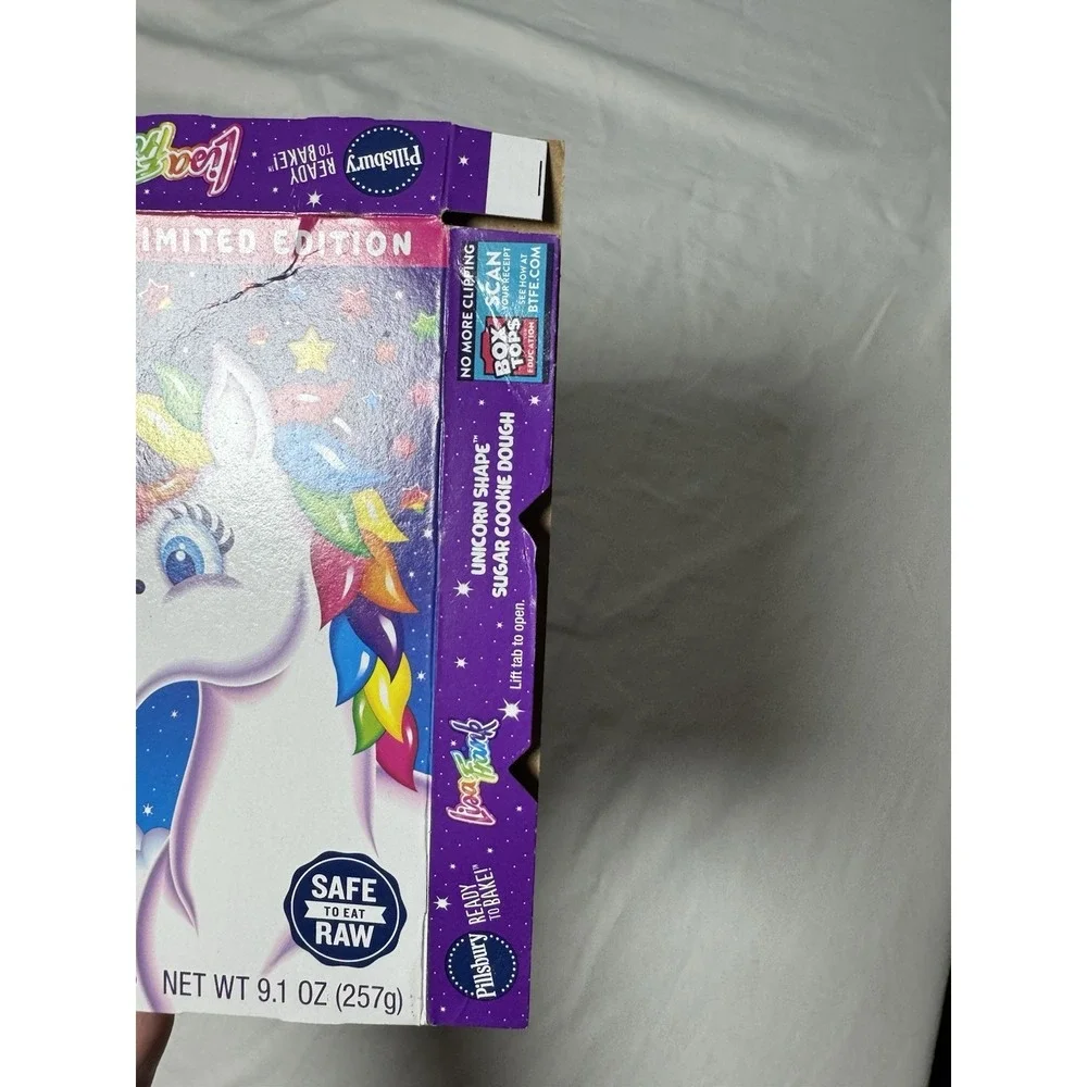Pillsbury Limited Edition Lisa Frank Unicorn Shape Sugar Cookie Dough Box ONLY - Picture 3 of 6